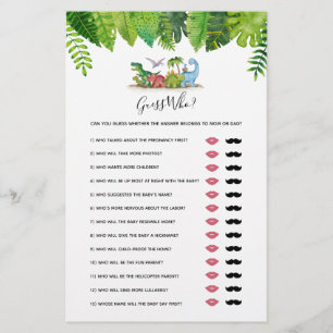 Papier Devinez qui maman ou papa ? Jeu de Baby shower Din