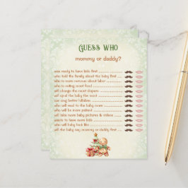 Papier Devinez Qui Maman Papa Classique Baby shower Jeu