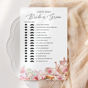 Papier Devinez Qui Marié Ou Groom Tea Fête des mariées Je