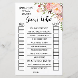 Papier Devinez qui nuptiale douche anglais jeu espagnol