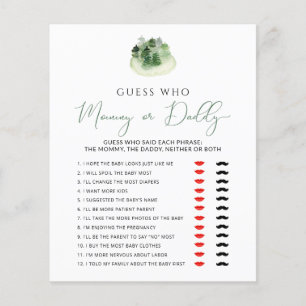 Papier Devinez Who maman ou papa jeu baby shower