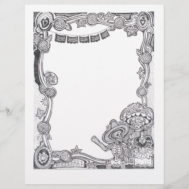 Papier Dia De Los Muertos Skeleton Frame - (Devant)