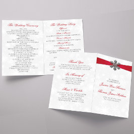 Papier Diamante Flocon de neige et Ruban rouge Mariage d'