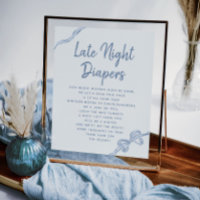 Diapositives de nuit Bleu Bow Baby shower Jeu