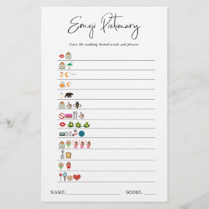 Papier Dictionnaire illustré d'emoji Jeu de Baby Shower