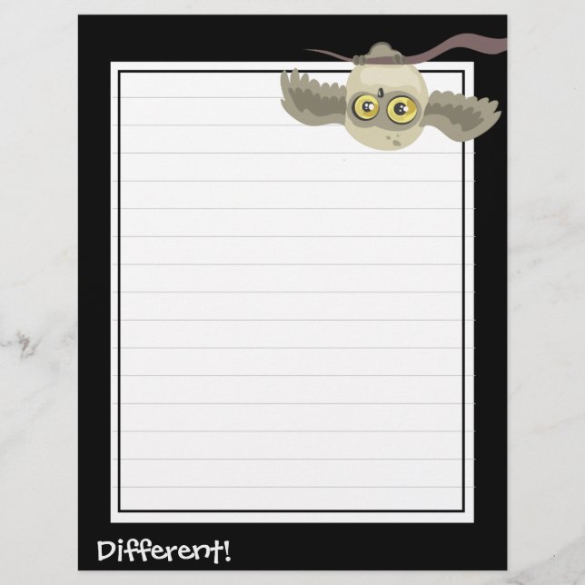 Papier Différent ! Chouette à l'envers (Devant)