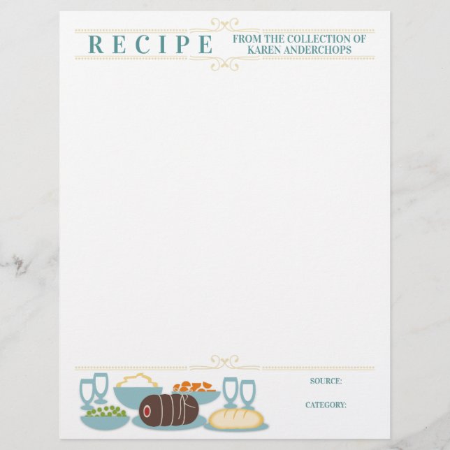 Papier Dîner de boeuf plat principal livre de recettes en (Devant)
