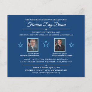 Papier Dîner de financement politique Invitation 2 Photos