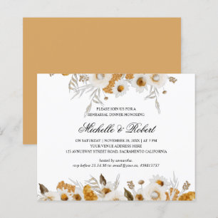 Papier Dîner de répétition blanc Mimosa jaune