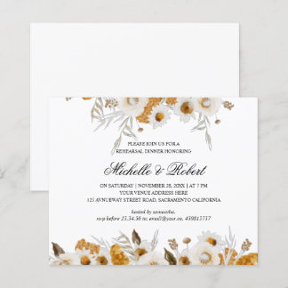 Papier Dîner de répétition blanc Mimosa jaune