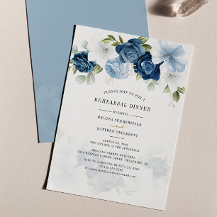 Papier Dîner de répétition bleu floral Budget