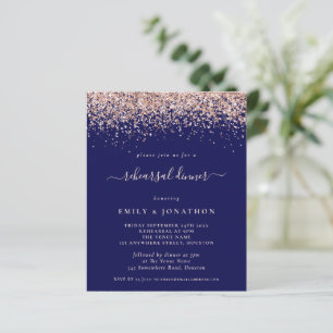 Papier Dîner de répétition Budget Rose Gold Paillettes Bl