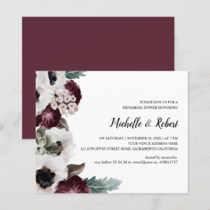 Papier Dîner de répétition Mariage Chic Plum Ivory Sage