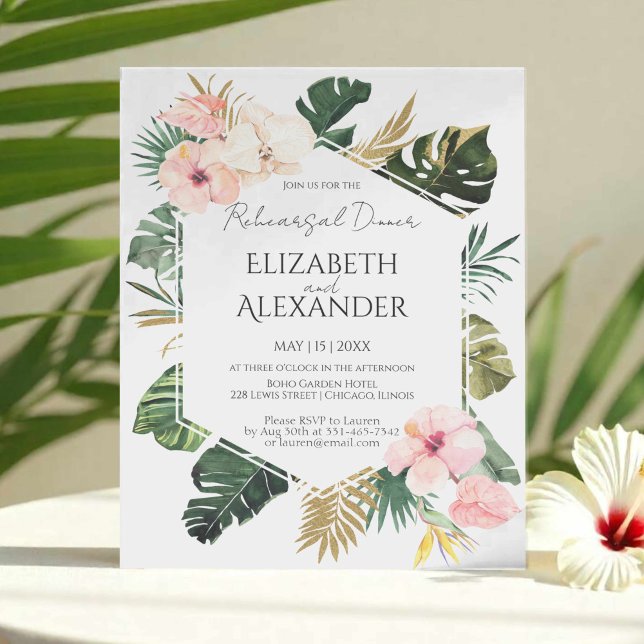 Papier Dîner de répétition tropicale de l'Hibiscus Feuill (Créateur téléchargé)