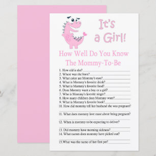 Papier Dinosaur Connaissez-vous bien le jeu de baby showe