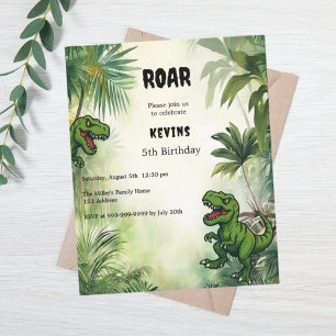 Papier Dinosaur jungle fête d'anniversaire invitation gar