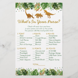 Papier Dinosaur Safari Ce qui est dans votre sac Jeu de d