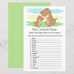 Papier Dinosaur, T-rex Baby Animaux Nom Jeu