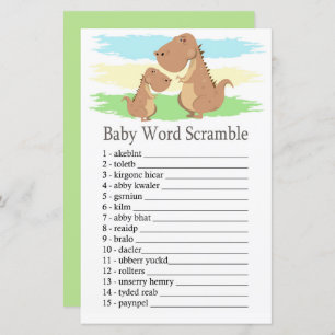 Papier Dinosaur T-rex Baby word scramble jeu