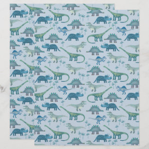 Papier Dinosaure Bleu