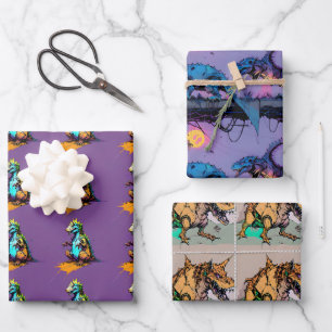 Papier Dinosaure - Enveloppement Cadeau Dino Abstr