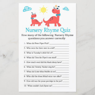 Papier Dinosaure rouge Nursery Rhyme Quiz jeu de baby sho