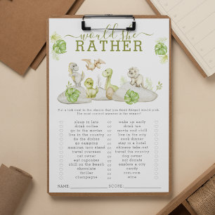 Papier Dinosaure Voudrait-Elle Plutôt Baby shower Jeu