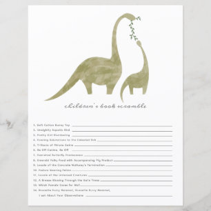 Papier Dinosaures Livre de Douche Jeu Scramble