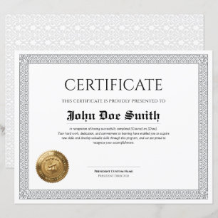Papier Diplôme Classique Élégant Certificat avec sceau à