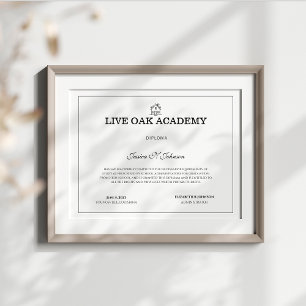 Papier Diplôme d'école familiale Blanc moderne