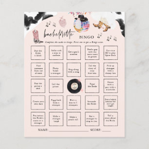 Papier Disco Cowgirl Bachelorette Bingo Party