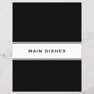 Papier Divider chapitre livre de recettes Plats princip