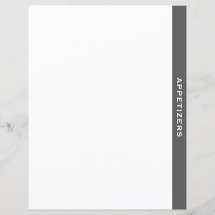 Papier Divider de livre de cuisine Gris et blanc Entr