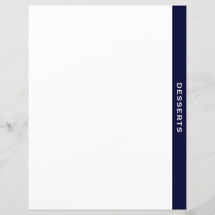 Papier Divider de livre de cuisine Marine & White Des