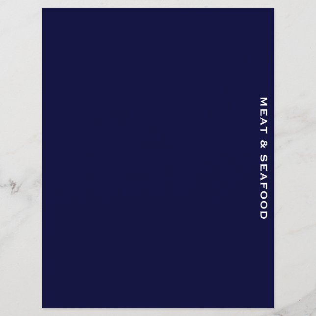 Papier Divider de recette | Bleu et blanc | Viande et fru (Devant)