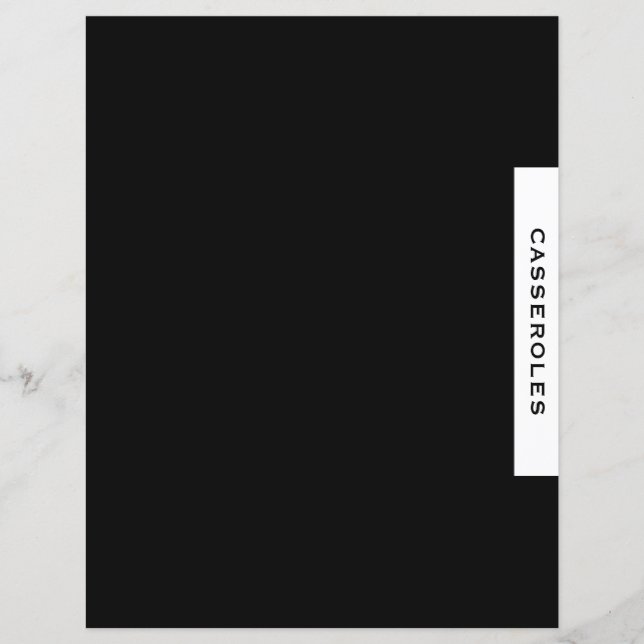 Papier Divider de recette | Casseroles | Noir et blanc (Devant)