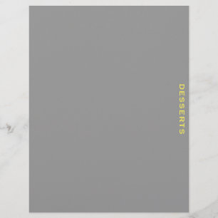 Papier Divider de recette Desserts gris et jaune