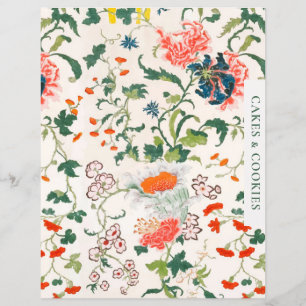 Papier Divider de recette Gâteaux et cookies Floral é