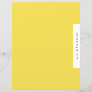 Papier Divider de recette   Légumes   gris jaune et blanc