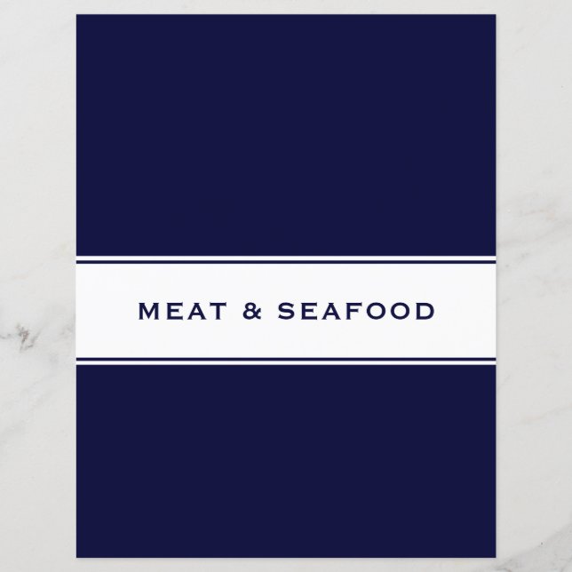 Papier Divider de recette | Marine & White | Viande et fr (Devant)