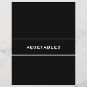 Papier Divider de recette Noir et blanc Légumes