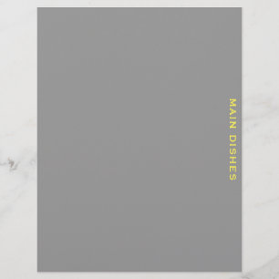 Papier Divider de recette Plats principaux gris et ja
