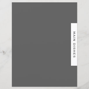 Papier Divider de recette Plats principaux Gris simpl