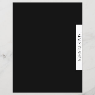 Papier Divider de recette   Plats principaux   Noir et bl