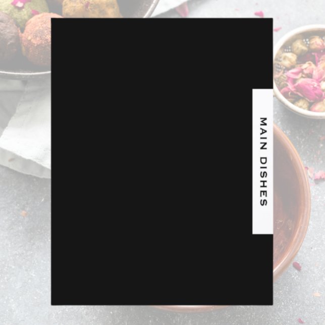 Papier Divider de recette | Plats principaux | Noir et bl (Créateur téléchargé)