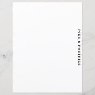 Papier Divider de recette Tarte et pâtisserie Blanc s