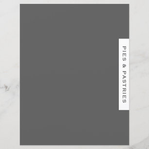 Papier Divider de recette Tarte et pâtisserie Gris et