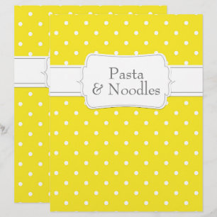Papier Divider Recette Gris & Jaune Polka Dot Recette