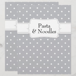 Papier Divider Recette Motif Gris Polkadot
