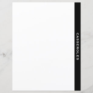 Papier Divider Recette Noire & Blanc   Casseroles